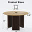Table de salle à manger en bois de chêne 46 po à deux tons 46 po-117547365-117547366-117547368
