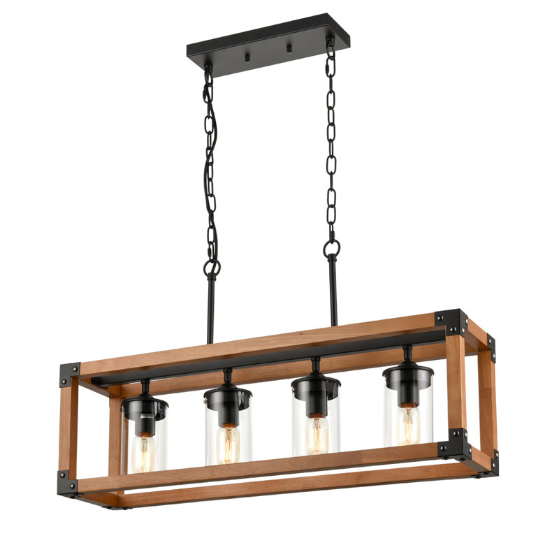 Lustre carré / rectangulaire à 4 lumières pour îlot de cuisine Volney