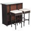 Ensemble de salle à manger à hauteur de bar rectangulaire de 40 po pour 2 personnes avec coussins Cahmari Garden-309426980