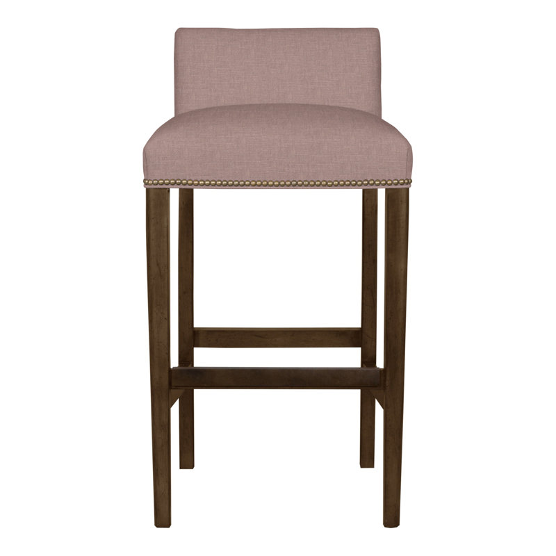 Gin Fizz Upholstered Stool with Solid Wood Frame, Yes, Perigold Montage Rouge, Havana