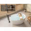 Baignoire autoportante en acrylique de 47 po - Baignoire de trempage en acrylique, baignoire blanche, baignoire autoportante de forme ovale avec trop-plein chromé et bonde escamotable
