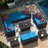 13 Pieces Rattan Patio Furniture Conversation Set with 43" Gas Propane 50000 BTU Fire Pit Table Outdoor Sectional Sofa for Backyard-396072777