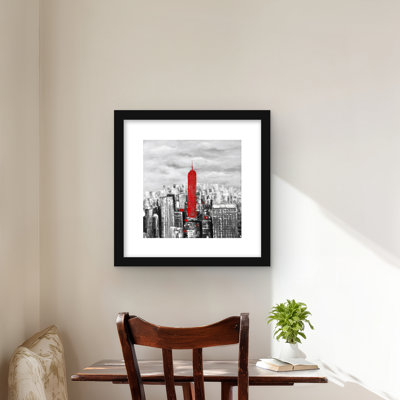Empire State Building Red Bedroom Print | Home Decor Framed