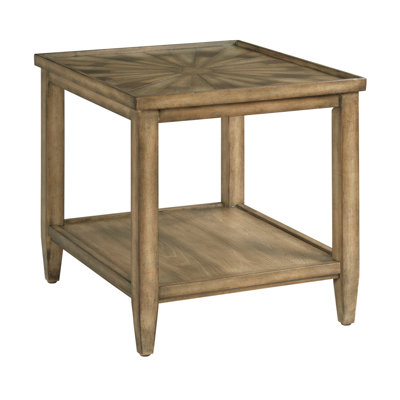 Topsham Solid Wood Tray Top End Table with Storage