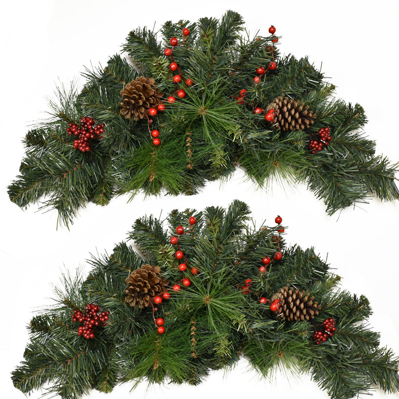 The Holiday Aisle® Pine and Berry Christmas Swag & Reviews | Wayfair