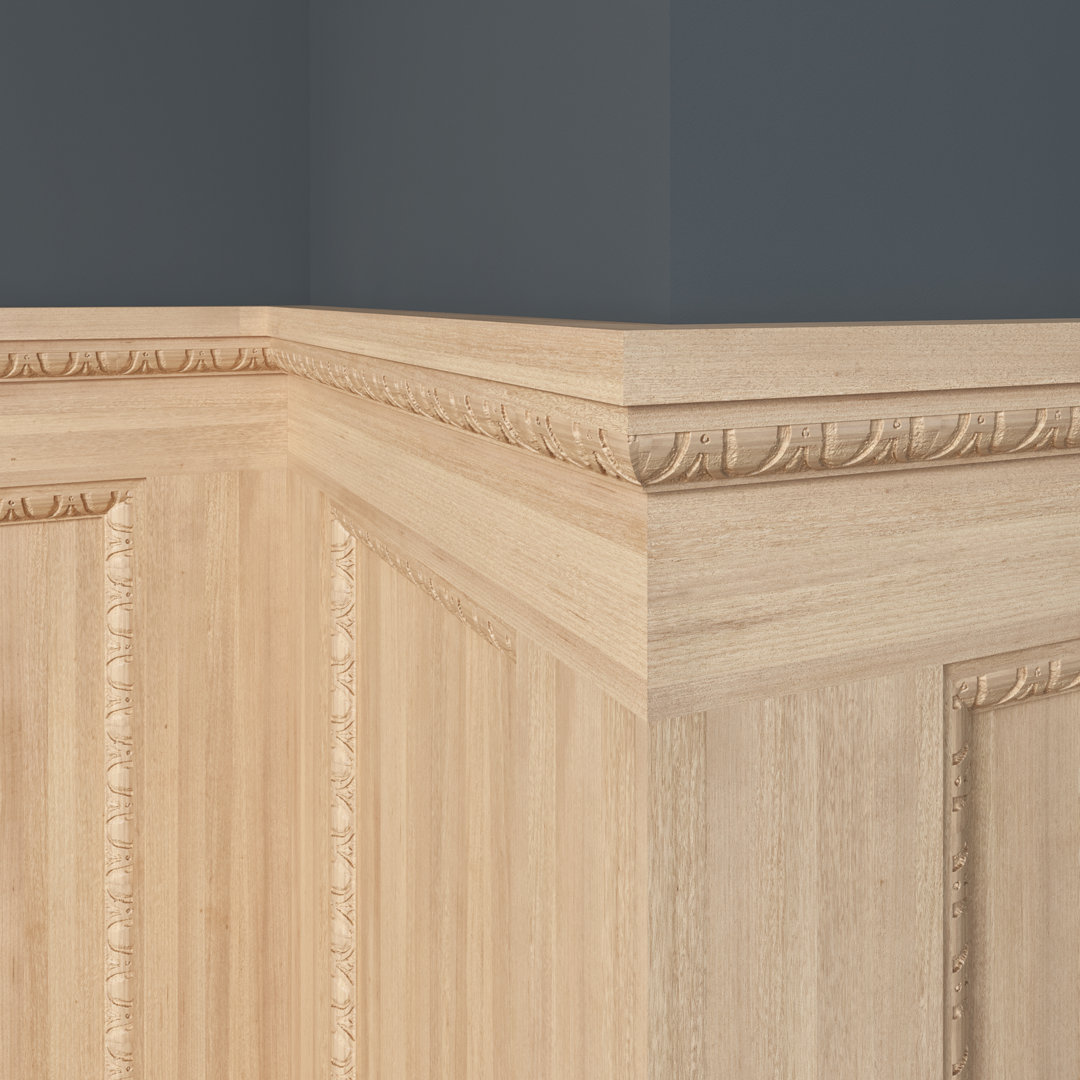 1'' H x 96'' W x 0.57'' D Wood Chair Rail Ornamental Mouldings