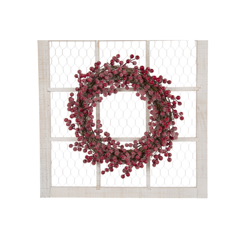Couronne de bois 24 po floral