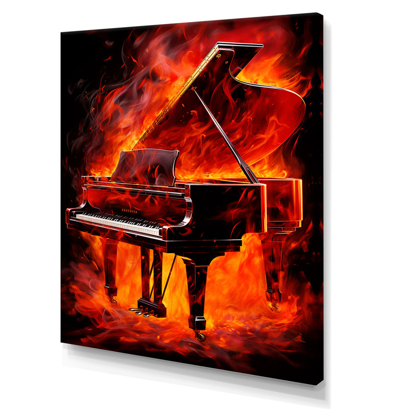 «Red Piano», reproduction d'art sur toile, Toile tendue, H 32 po x l 24 po x P 1 po