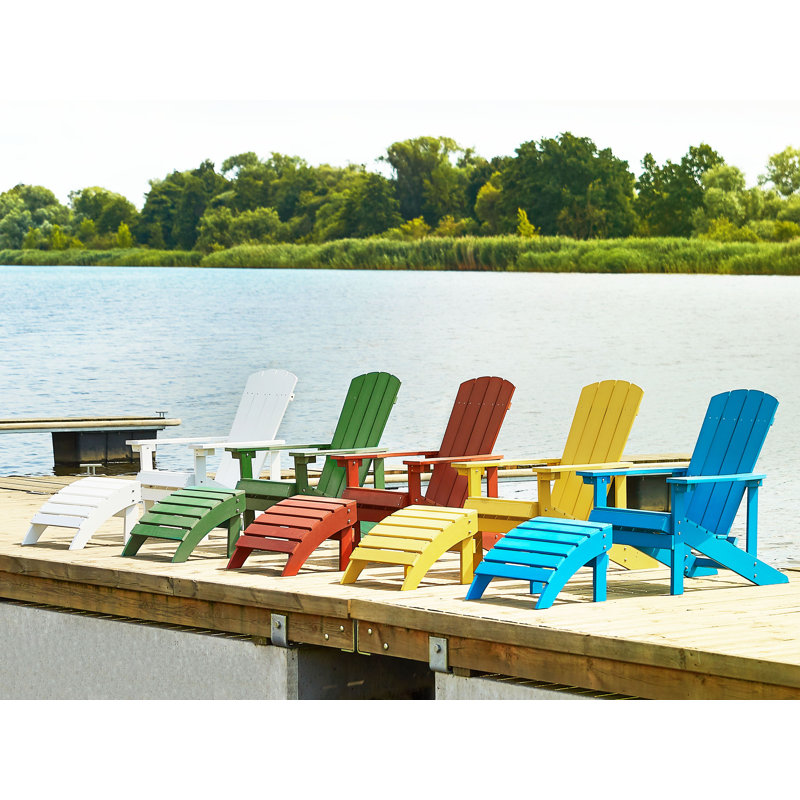 Jaelyn Outdoor Ottoman, Blue