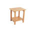 Table d'appoint d'extérieur avec hanches en forme de bois, rangement double couche, profilé ergonomique, multifonctionnel, finition à l'huile de bois, conception à grain de bois, larges connexions rouillées, couleur