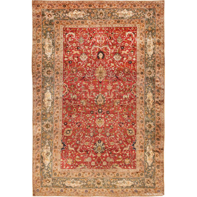 Tapis moghole indien antique en soie Extremely Fine and Intricate
