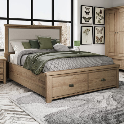 Harringworth 5'0 Fabric Headboard with Drawer Footboard