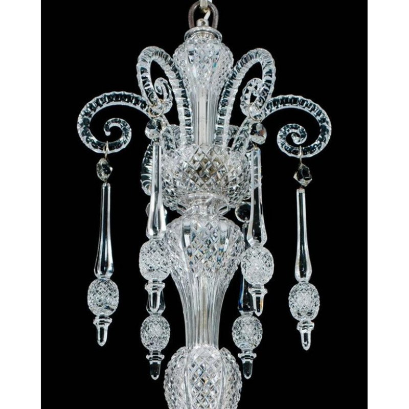 Lustre suspendu argenté mi-victorien clair, Chrome chrome, H 38 po x l 22 po x P 22 po, Clair