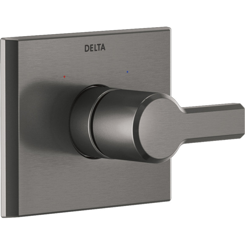 Pivotal 14 Series Volume Faucet Trim with Lever Handles, Lumicoat Black Stainless