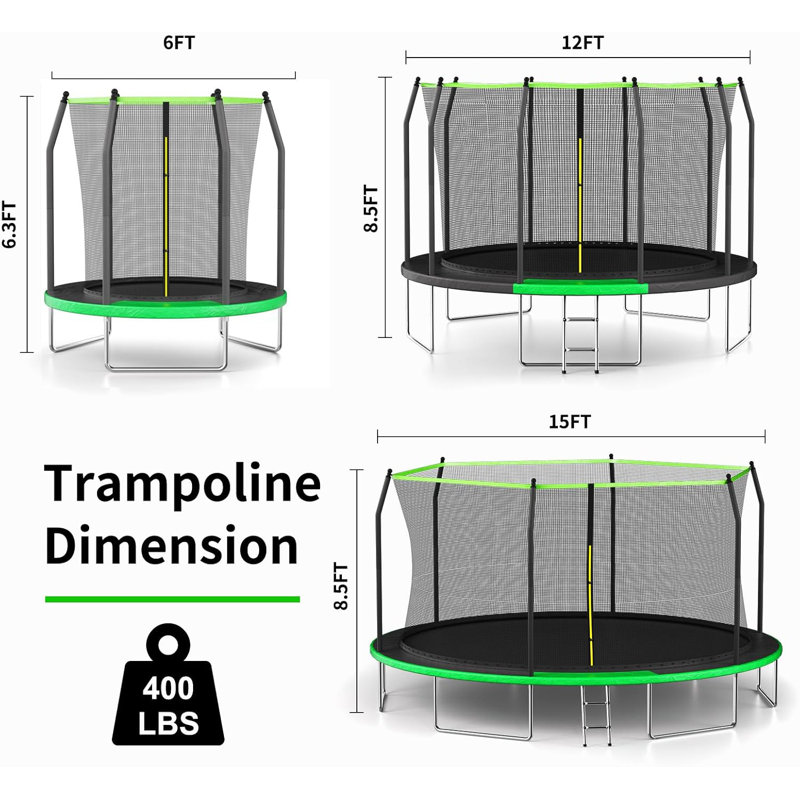 Trampoline pour enfants de 6 pi avec enceinte, échelle et ressorts AOTOB - sécuritaire, durable et parfait pour le plaisir intérieur / extérieur