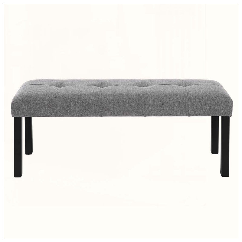 Banc de salle à manger moderne en lin capitonné, Gris