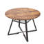 120cm Round Dining Table with Storage Shelf for 4-6 People, Industrial Circular Kitchen Desk with Cross Metal Legs, Rustic Brown, 120x120x75cm