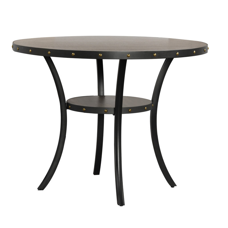 Round Solid Wood Top Dining Table, Counter Height (36" Height), 48" L x 48" W