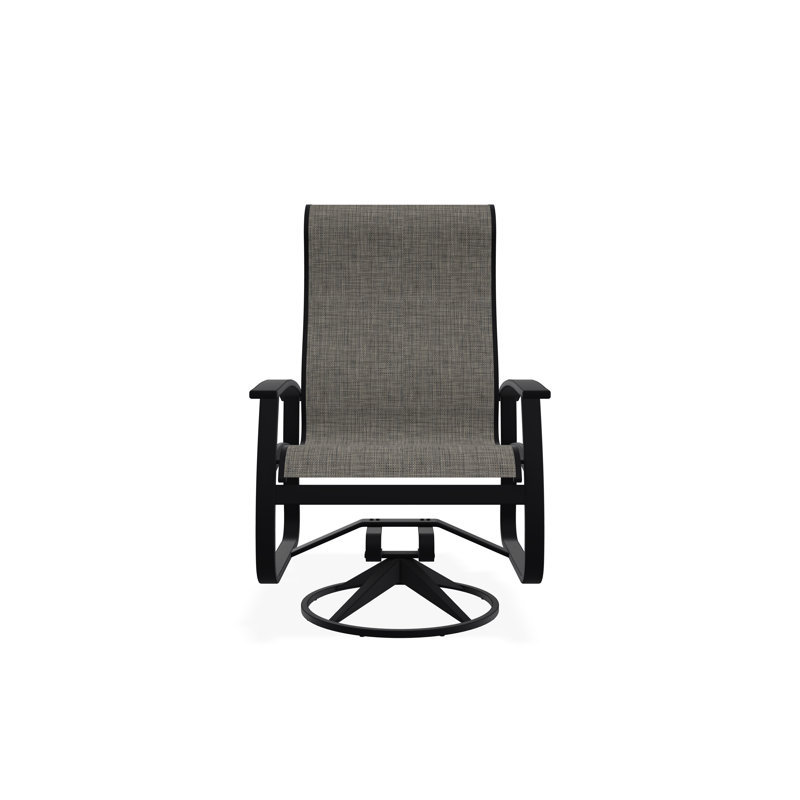 Chaise berçante pivotante en aluminium Belle Isle, Noir, Tempête