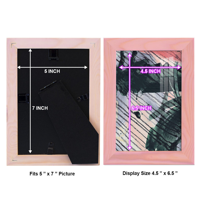 "Geraline Angled Spaces V", impression encadrée sur papier, H 6 po x l 4 po x P 1 po, Rose