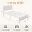Ensemble de chambre à coucher pour lit simple 3 pièces Kempst, ensemble de lit plateforme et table de chevet en bois moderne, ensemble de mobilier de chambre à coucher industriel de style campagnard en blanc, aucun sommier nécessaire-1799342002-1799342000