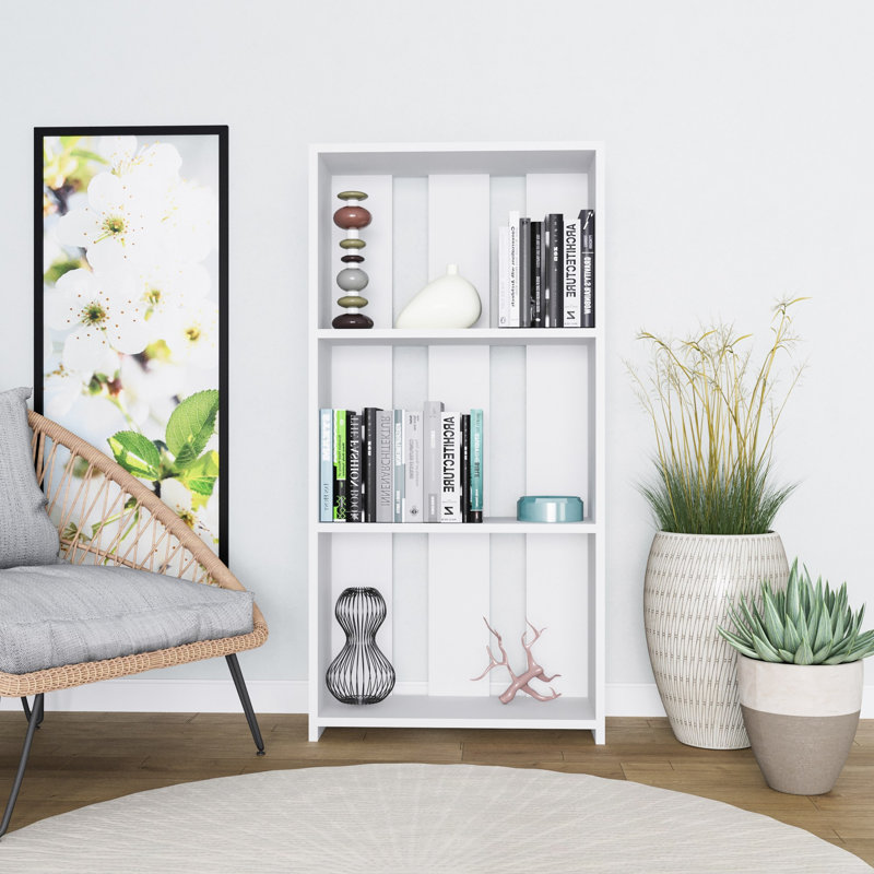 Baugus 121.8cm H x 60cm W Standard Bookcase, White