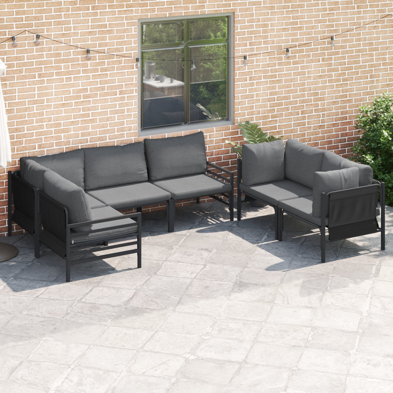 70cm Wide Steel Sofa with Cushions