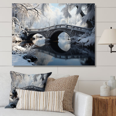 Winter Landscape Snowy Bridges I - Winter Landscape, art mural encadré