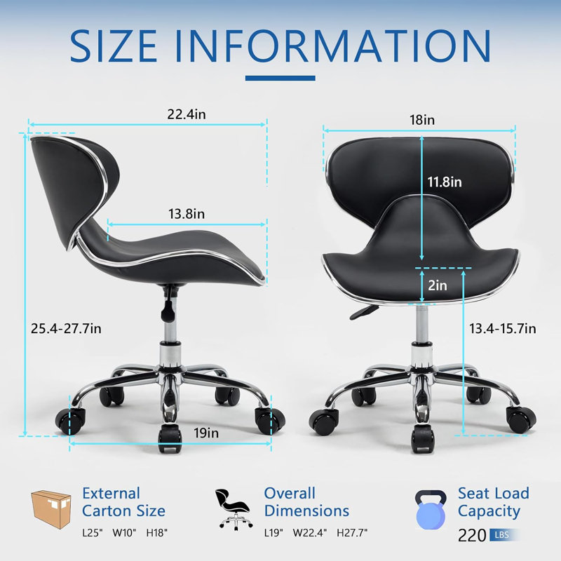 Swivel & Adjustable Pedicure Stool - Ergonomic Nail tech Chair for Salon Professionals, Comfortable Pedicure Chair with Smooth Rotation