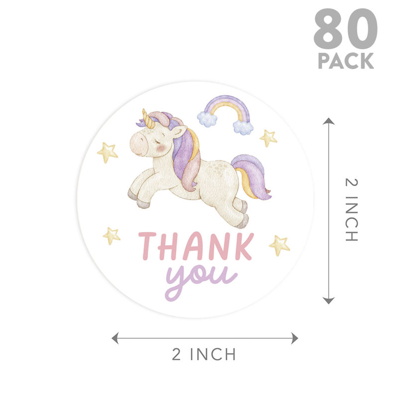 Autocollants ronds pour licorne