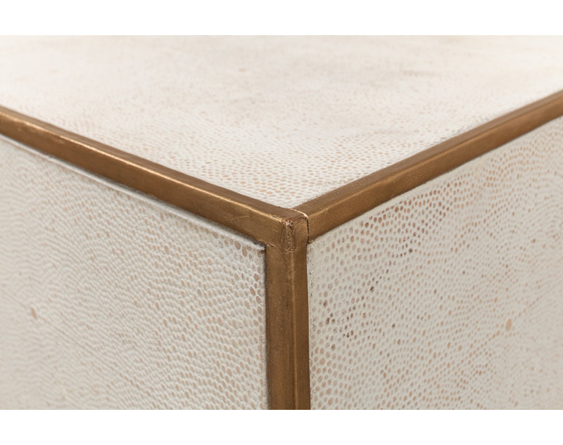 Shagreen 2 - Drawer Solid Wood Nightstand, Osprey White