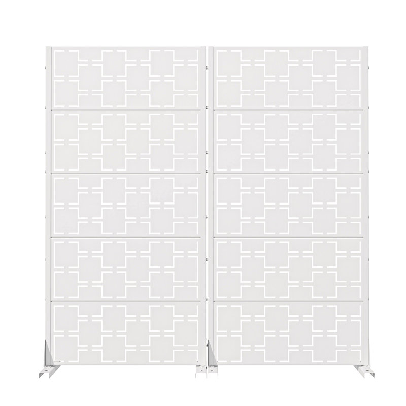 Paravents d'extérieur en métal 60 po x 30 po Wild, H 60 po x l 30 po x P 16 po, Blanc