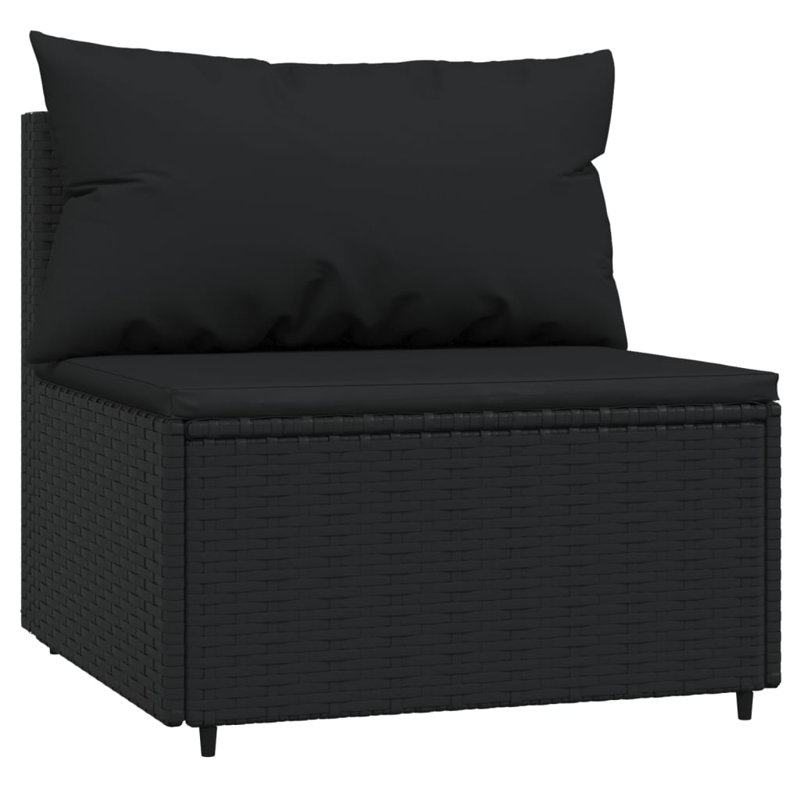 24.8'' Wide Patio Sectional Set with Cushions, Black, Black