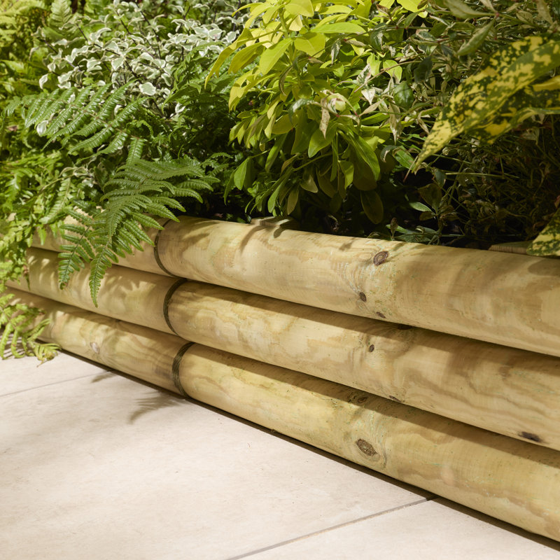 18cm H x 100cm W Wood Lawn Edging