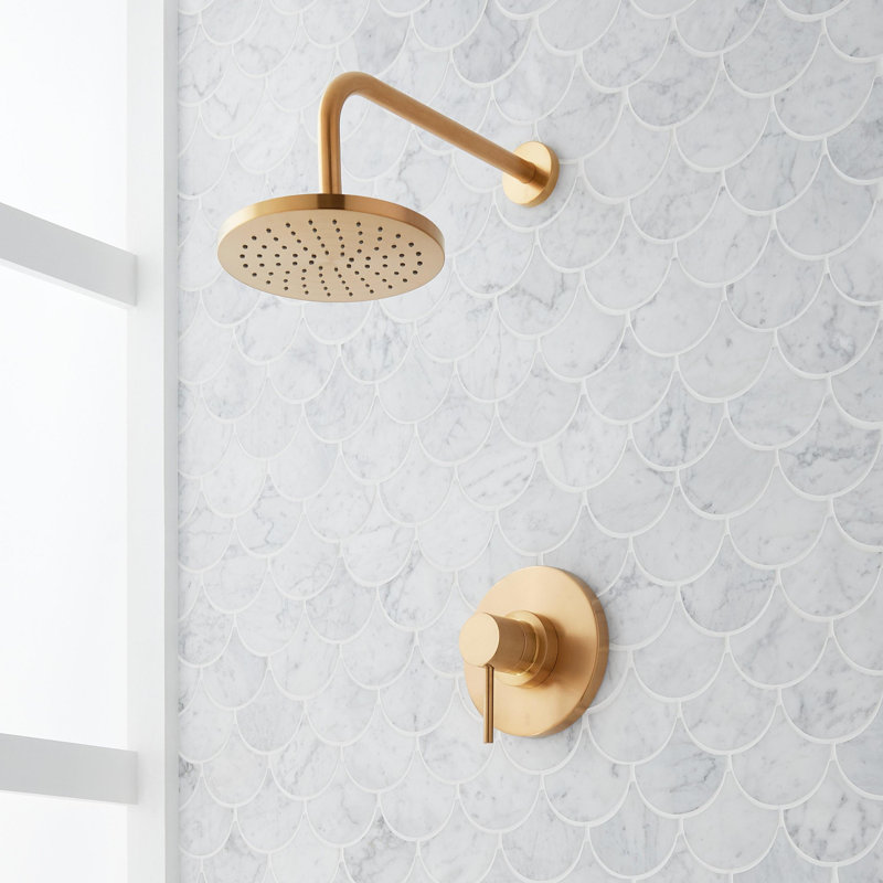 Lexia Pressure Balance Shower Set, Brushed Gold