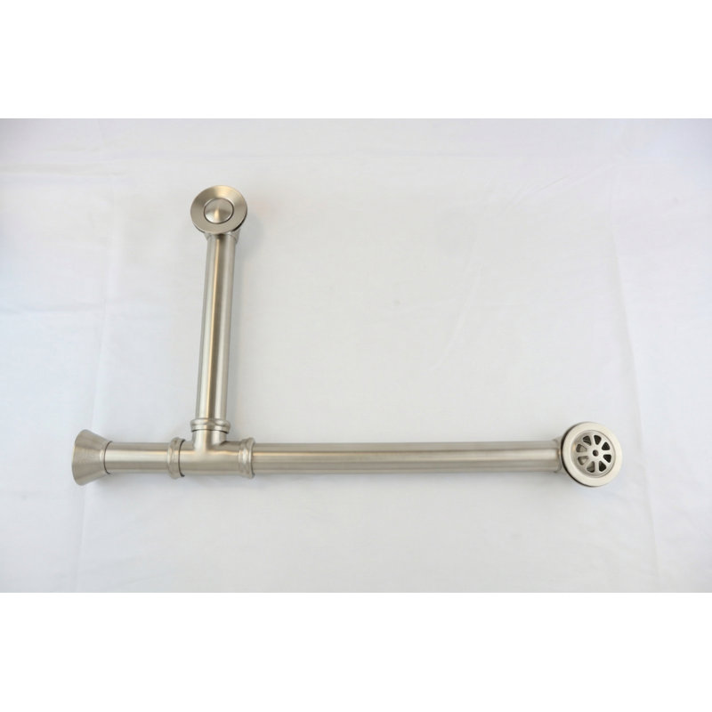 Chaîne et bouchon de vidange de baignoire et trop-plein, Nickel mat