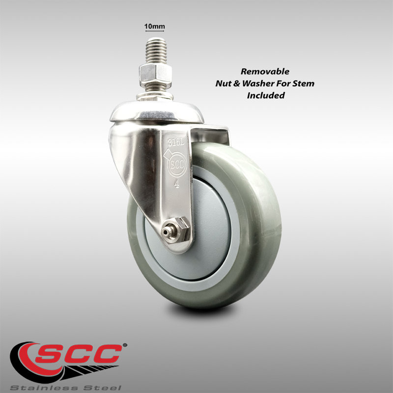 Polyurethane Casters, Gray