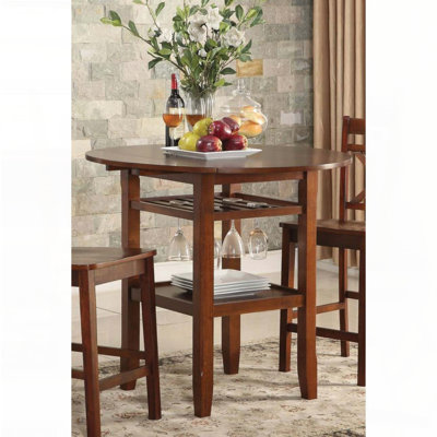 Table à hauteur de comptoir avec abattants et porte-verres à pied