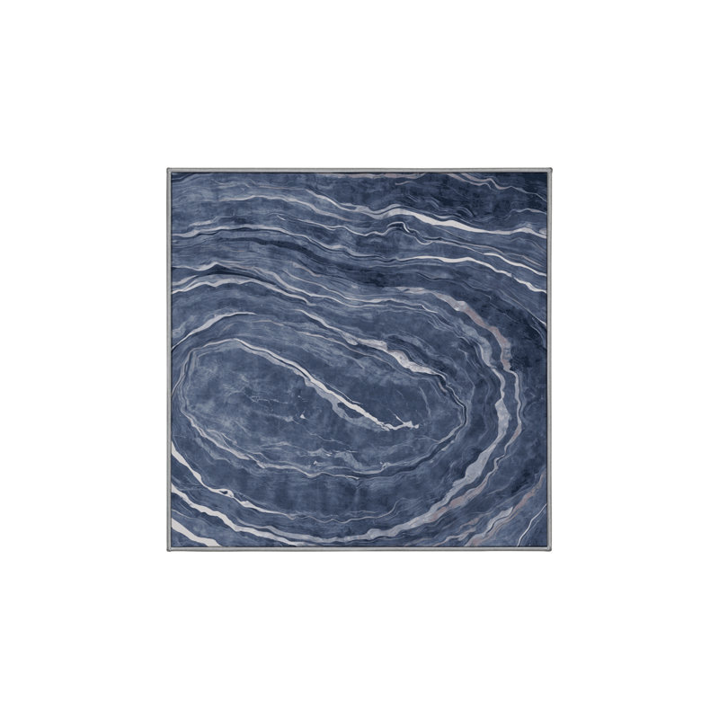 Machine Washable Gray Area Rug, Square 4'