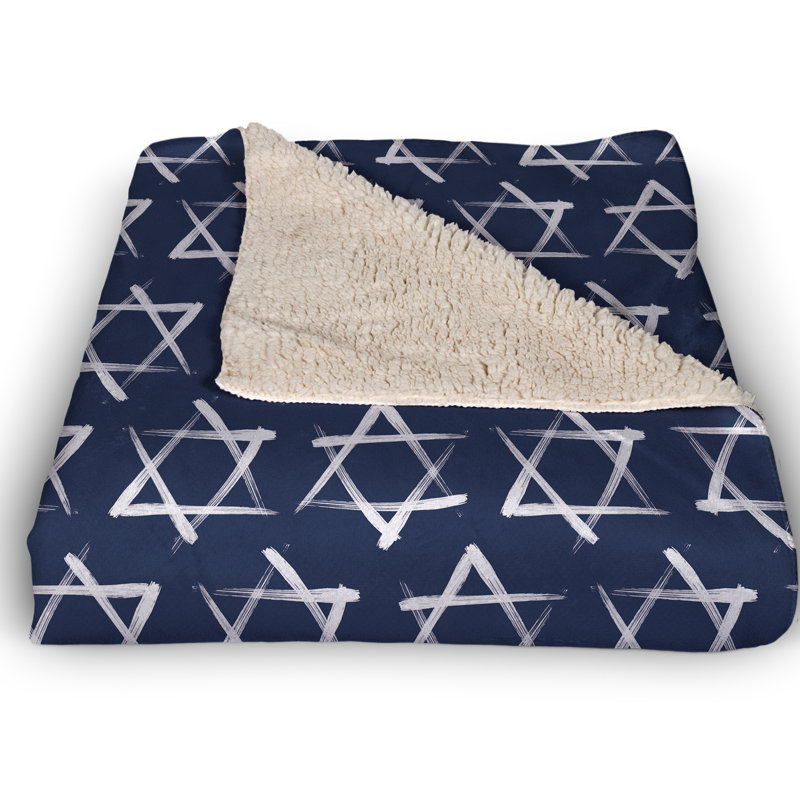  Jeté en molleton Brush of Stroke Star of David