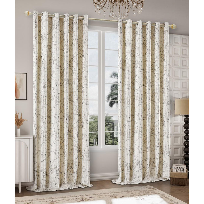 Prime Linens Velvet Blackout Curtain Pair, Cream, 66cm Width x 90cm Drop