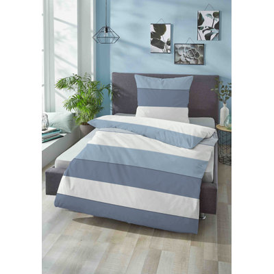 Sateen Striped Duvet Cover Set with Pillow Shams Included