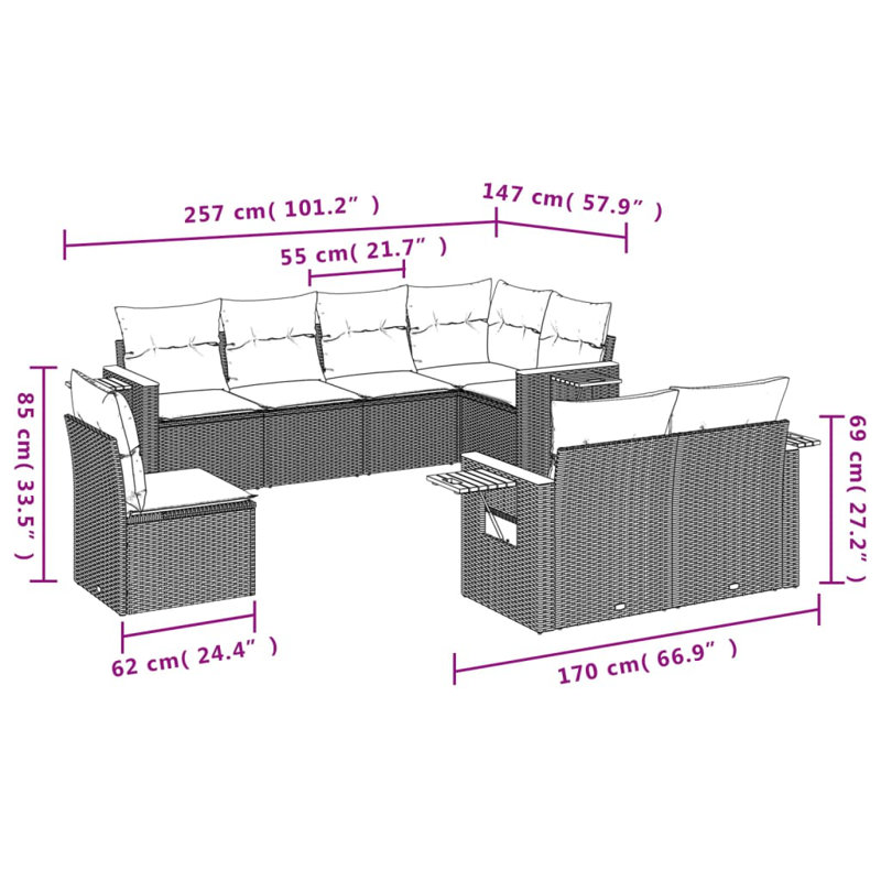  Garden Sofa Set Beige