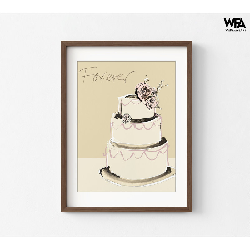 «Forever» par Ashley David, idée de décoration de couloir de mariage, impression d'affiche de gâteau de mariage blanc, décor inspiré de la mariée classique