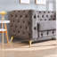 Canapé Chesterfield de luxe en velours, pieds en métal, style moderne pour le salon