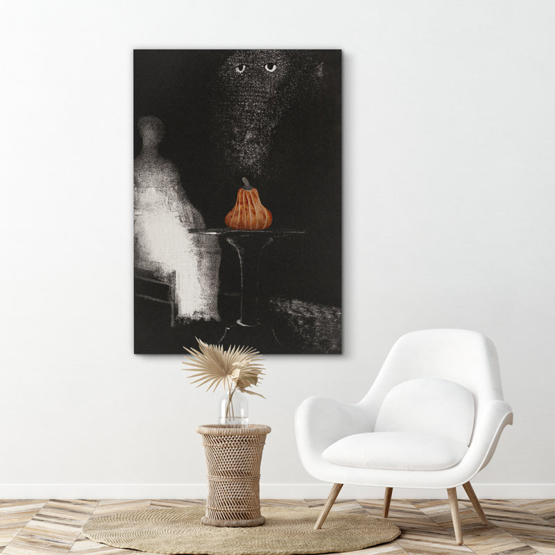Moody Gothic " Moody Gothic Dark Pumpukin Illustrations Modern Art Rustic ", Wrapped Canvas, 48" H x 32" W