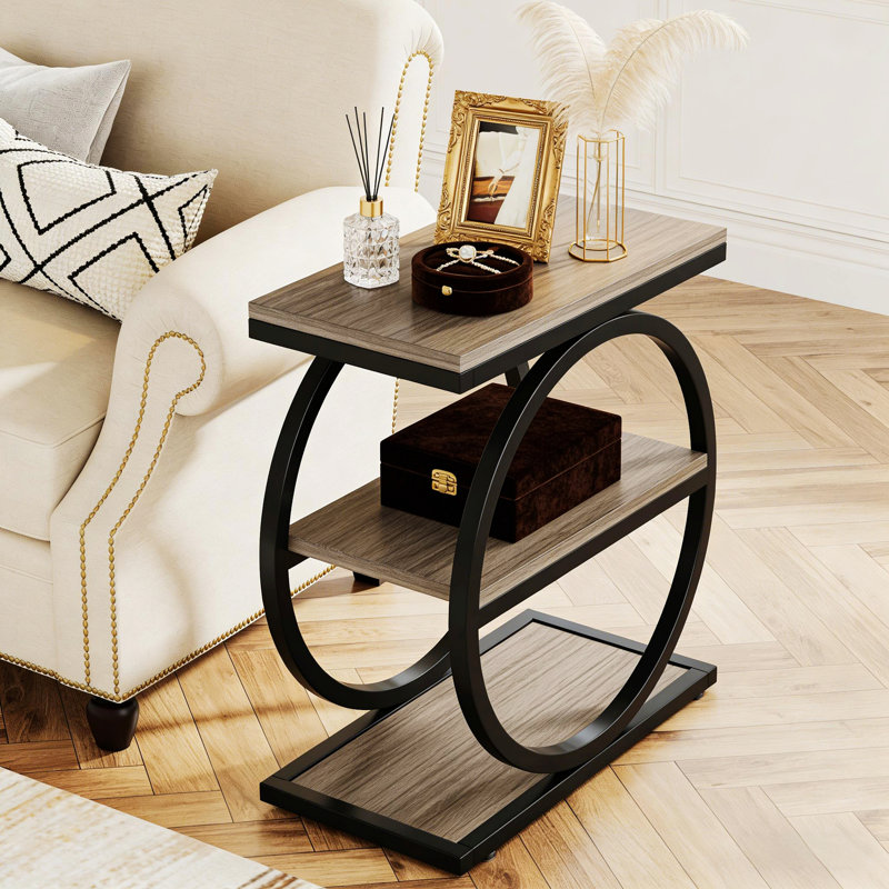 Table de bout, table d'appoint à 3 niveaux, table de thé pour l'intérieur