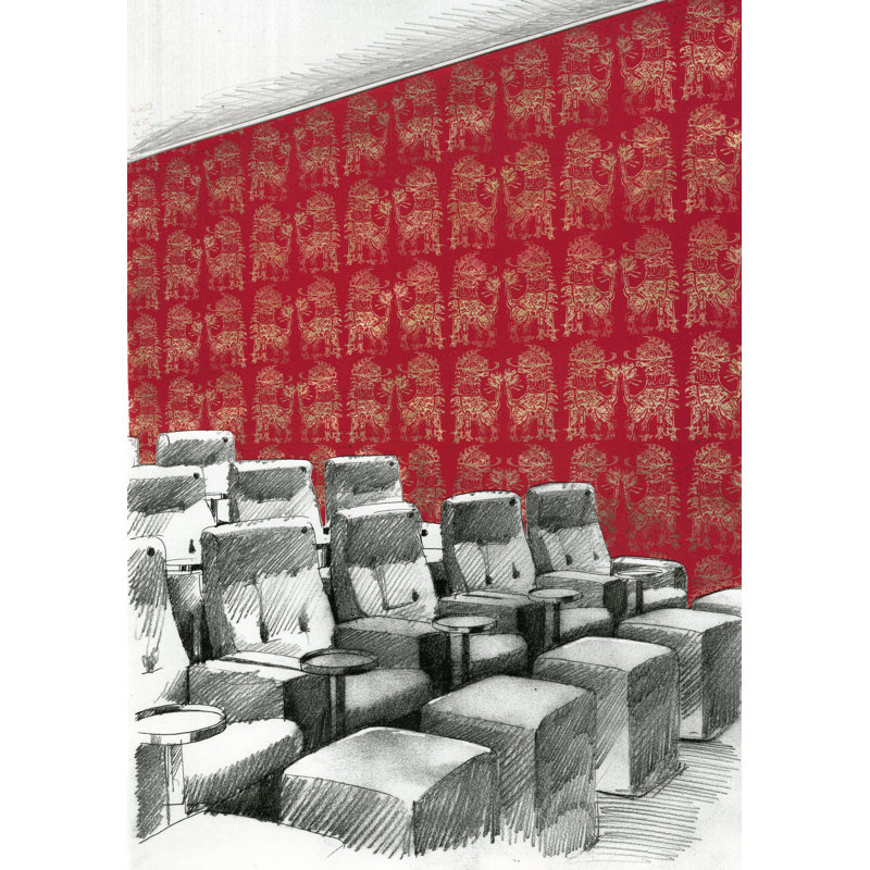 Sicilian Lion Wallpaper, Cinnabar/Bronze