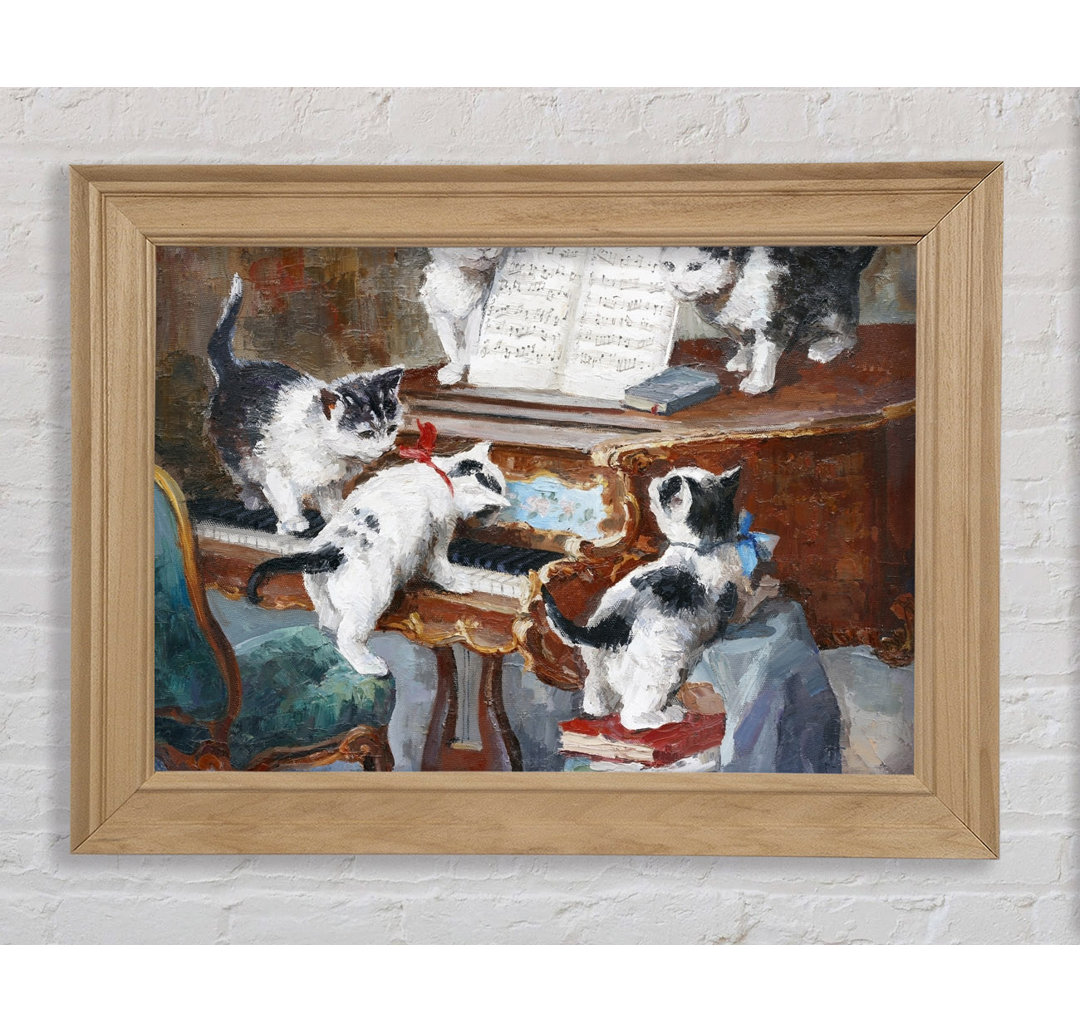 The Cats Play Piano - Einzelne Bilderrahmen Kunstdrucke