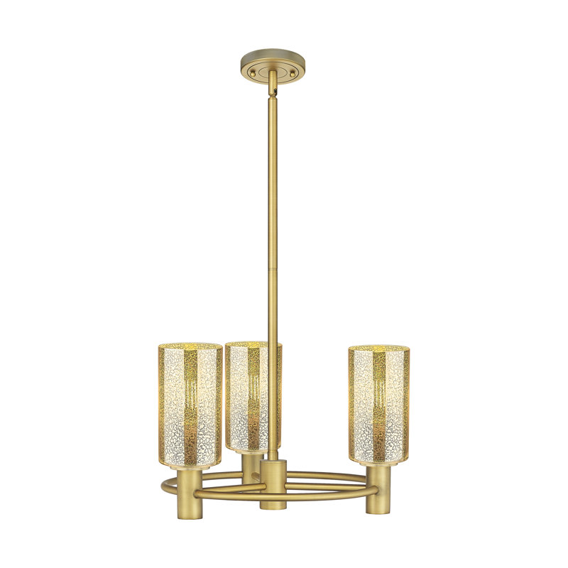 Luminaire suspendu 3 tiges Crown Point, H 10,38 po x l 18 po x P 18 po, Mercure, Nickel satiné